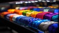 A display of colorful ties in a store. Royalty Free Stock Photo