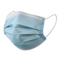 Light blue disposable surgical face mask with ear loops for protection Royalty Free Stock Photo
