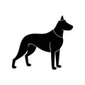 Dog vector silhouette illustration on white background Royalty Free Stock Photo