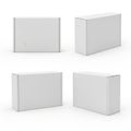 Four identical white rectangular boxes arranged in a square formation Royalty Free Stock Photo