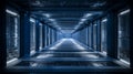 Enterprise Cloud Data Center Corridor with Server Racks and Copy Space for Cloud Computing and IT Infrastructure Royalty Free Stock Photo