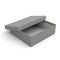 A gray rectangular box with its lid partially open Royalty Free Stock Photo