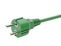 Green electrical plug with two prongs Royalty Free Stock Photo