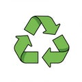 The image shows a green recycling symbol composed of three arrowed sections Royalty Free Stock Photo