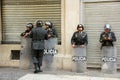 A group of policemen in the street