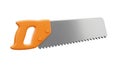 hand saw with orange handle, isolated on white Royalty Free Stock Photo