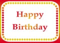 Happy birthday card in red and yellow color