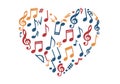 Heart music note clip art Royalty Free Stock Photo