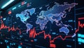 Global Economic Dashboard: Mapping Market Trends and Financial Indices Through Advanced Visualization Royalty Free Stock Photo
