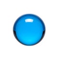 A glossy blue spherical object with a reflective surface and subtle highlight Royalty Free Stock Photo