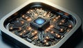 The image shows an innovative chip designed to integrate AI technologies