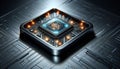 The image shows an innovative chip designed to integrate AI technologies