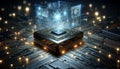 The image shows an innovative chip designed to integrate AI technologies