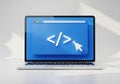 Laptop displaying code editor Royalty Free Stock Photo