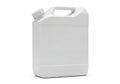 Large white plastic container with a handle and spout for liquid storage Royalty Free Stock Photo