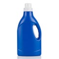 Large blue detergent bottle with white cap and handle for laundry use Royalty Free Stock Photo
