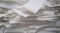 A pile of white paper scraps. Royalty Free Stock Photo
