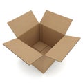 An empty cardboard box displayed from an open top perspective Royalty Free Stock Photo