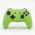 Bright lime green gaming controller for modern video game consoles Royalty Free Stock Photo