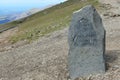 Snowdon marker post showing the Llanberis and Snowdon Ranger path Royalty Free Stock Photo