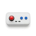 Vintage-style game controller with two blue buttons and a red central button Royalty Free Stock Photo