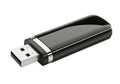 Black usb flash drive with sleek design and metal accents for data storage Royalty Free Stock Photo