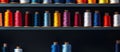 The image shows a neatly organized stack of computer threads on a shelf with ample space for copying Royalty Free Stock Photo