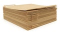 Stack of corrugated cardboard sheets ready for packaging and shipping purposes Royalty Free Stock Photo