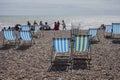 Brighton, England, the UK - a sunndy day on the beach, July 2017. Royalty Free Stock Photo