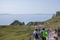 Durdle Door - people and the blue seas.