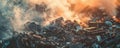 The image shows a pile of burning garbage Royalty Free Stock Photo
