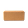 A single rectangular block of natural brown cork material displayed against a white background Royalty Free Stock Photo