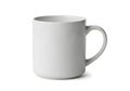 Simple ceramic mug with a sleek handle placed against a plain background Royalty Free Stock Photo