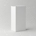 Plain white rectangular box standing upright on transparent background Royalty Free Stock Photo
