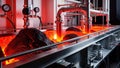 This image shows the process of lava generation in a controlled laboratory environment