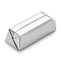 A shiny metal foil wrapped object on a plain white background Royalty Free Stock Photo