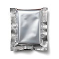 Shiny foil wrapped rectangular item on a plain background Royalty Free Stock Photo