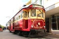 Red Christchurch tramways tram, New Zealand