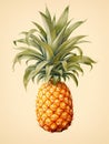 A Pineapple With A Green Stem Royalty Free Stock Photo