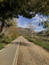 This image shows the riverside outside Orihuela with a hiking/biking trail
