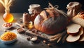 Rustic Kitchen Loaf, AI generated illustration Royalty Free Stock Photo