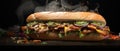 this image shows the sammich sub with smoke coming from it Royalty Free Stock Photo