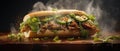 this image shows the sammich sub with smoke coming from it Royalty Free Stock Photo