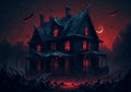 Generetive AI halloween horror haunted old house