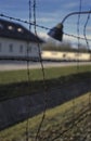 Barbed wire fence at Dachau concentration camp memorial Germany Royalty Free Stock Photo