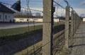 Barbed wire fence at Dachau concentration camp memorial Germany Royalty Free Stock Photo