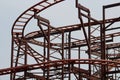 Sensation of Speed ??and Height on the Red Roller Coaster Royalty Free Stock Photo