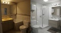 bathroom renovation: before and after comparison Royalty Free Stock Photo