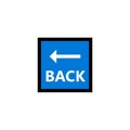 Blue Square Back Button Icon Royalty Free Stock Photo