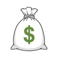 A grey sack with a green dollar sign symbolizing wealth and financial abundance Royalty Free Stock Photo